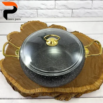 قابلمه 28 خمره ای درب پیرکس مشکی هاناتک - Image 9