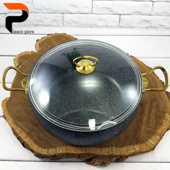 قابلمه 28 خمره ای درب پیرکس مشکی هاناتک - Image 6