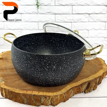 قابلمه 28 خمره ای درب پیرکس مشکی هاناتک - Image 5