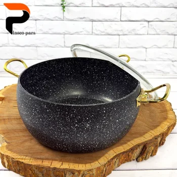 قابلمه 28 خمره ای درب پیرکس مشکی هاناتک - Image 4