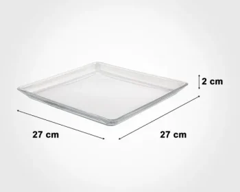 شیرینی خوری  تخت مربع شیشه ای لیمون - Image 3