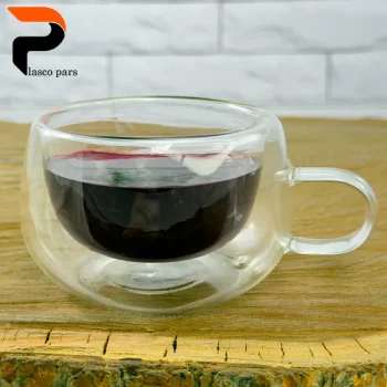فنجان لاته دوجداره پیرکس - Image 2