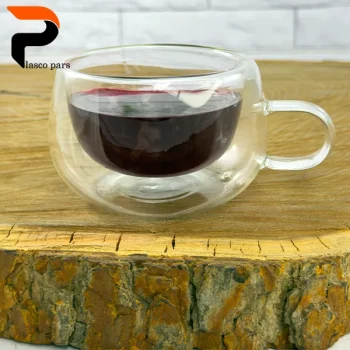 فنجان لاته دوجداره پیرکس - Image 3