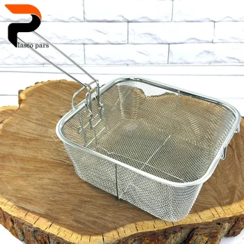 توری روغن گیر مربع استیل دسته تاشو کوچک - Image 3