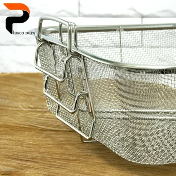 توری روغن گیر مربع استیل دسته تاشو کوچک - Image 4