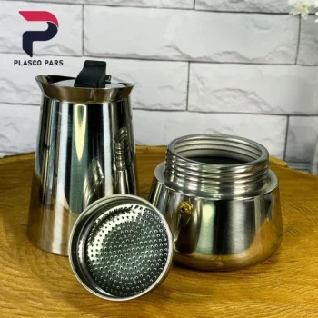 اسپرسوساز 2 کاپ استیل مخروطی - Image 2