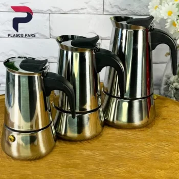 اسپرسوساز 4 کاپ استیل مخروطی - Image 2