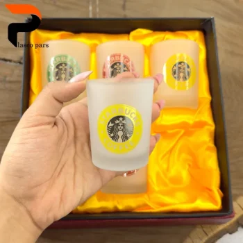 ست شات طرحدار مات مربع 6 عددی کادویی