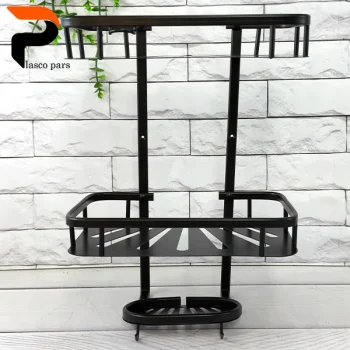 جا شامپویی مستطیل 2طبقه سینی دار مشکی