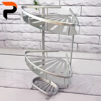 جاشامپویی کنج 2 طبقه سینی دار نقره ای - Image 5