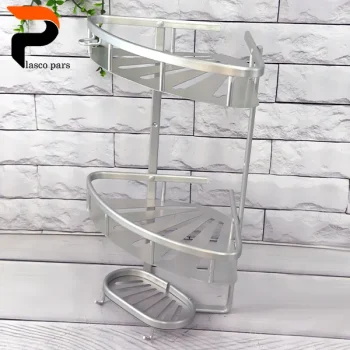 جاشامپویی کنج 2 طبقه سینی دار نقره ای - Image 2