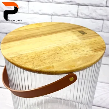 سطل شیاردار 9 لیتری درب چوبی لیمون - Image 2