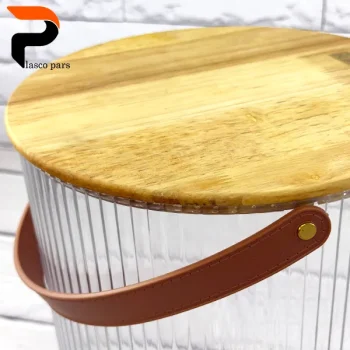 سطل شیاردار 9 لیتری درب چوبی لیمون - Image 6