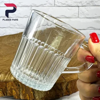 لیوان شیاردار دسته دار 280 لیمون - Image 6