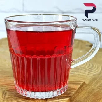 لیوان شیاردار دسته دار 280 لیمون