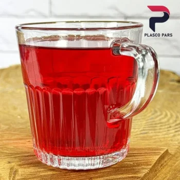 لیوان شیاردار دسته دار 280 لیمون - Image 3