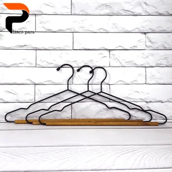 آویز لباس فلزی چوبی 3 عددی لیمون