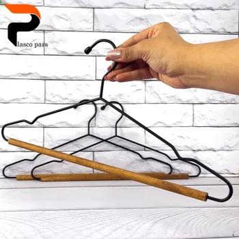 آویز لباس فلزی چوبی 3 عددی لیمون - Image 3