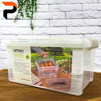 باکس مستطیل 5 لیتری با مخزن یخ دسته دار لیمون - Image 3