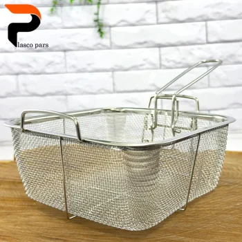 توری روغن گیر مربع استیل دسته تاشو بزرگ - Image 8