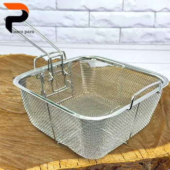 توری روغن گیر مربع استیل دسته تاشو بزرگ - Image 7