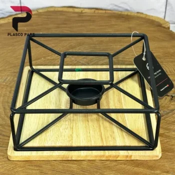 وارمر مربع فلزی پایه چوبی مشکی