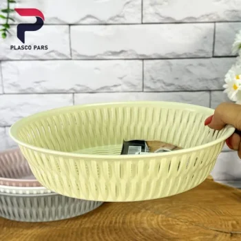 سبد نان و سبزی  بیضی طرح بامبو لیمون - Image 3