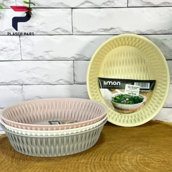سبد نان و سبزی  بیضی طرح بامبو لیمون - Image 4