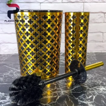 سطل فرچه طرح گل طلایی لیمون - Image 3