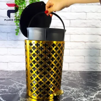 سطل فرچه طرح گل طلایی لیمون - Image 2