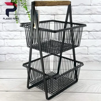 جا سیب پیازی 2 طبقه دسته چوبی کاراتک