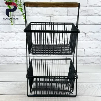 جا سیب پیازی 2 طبقه دسته چوبی کاراتک - Image 3