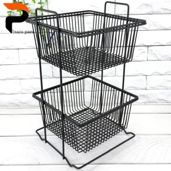 جا سیب پیازی مربع 2 طبقه مشکی کاراتک - Image 4