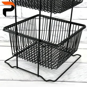 جا سیب پیازی مربع 2 طبقه مشکی کاراتک - Image 3