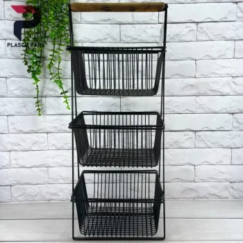 جا سیب پیازی 3 طبقه دسته چوبی کاراتک - Image 7