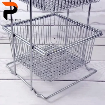 جا سیب پیازی مربع 3 طبقه کروم کاراتک - Image 4