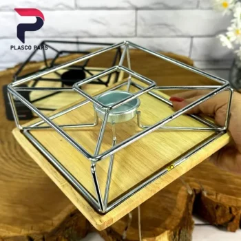 وارمر مربع فلزی پایه چوبی کروم - Image 3