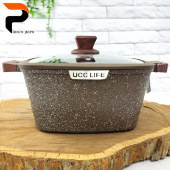 قابلمه گرانیتی مربعی قهوه ای 28 UCCLIFE - Image 2