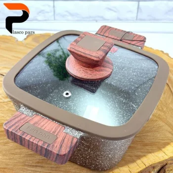 قابلمه گرانیتی مربعی قهوه ای 20 UCCLIFE - Image 2