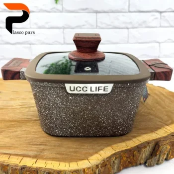 قابلمه گرانیتی مربعی قهوه ای 20 UCCLIFE