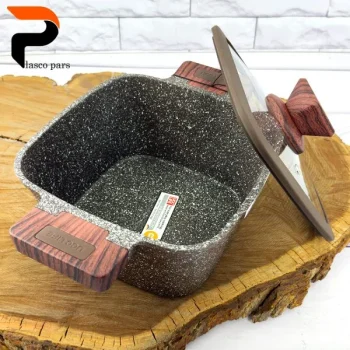 قابلمه گرانیتی مربعی قهوه ای 20 UCCLIFE - Image 4