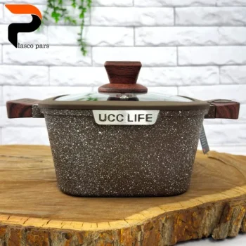 قابلمه گرانیتی مربعی قهوه ای 20 UCCLIFE - Image 5