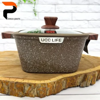 قابلمه گرانیتی مربعی قهوه ای 24 UCCLIFE - Image 3