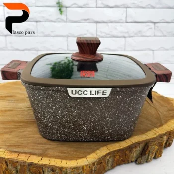 قابلمه گرانیتی مربعی قهوه ای 24 UCCLIFE