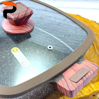 قابلمه گرانیتی مربعی قهوه ای 24 UCCLIFE - Image 5