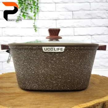 قابلمه گرانیتی مربعی قهوه ای 32 UCCLIFE - Image 5