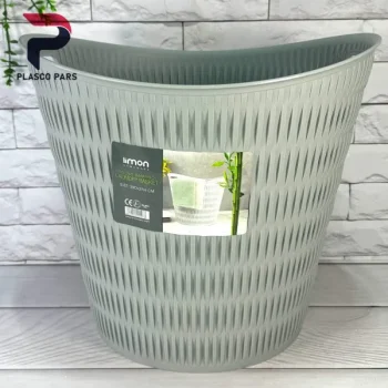 سبد رخت گرد بامبو لیمون - Image 9