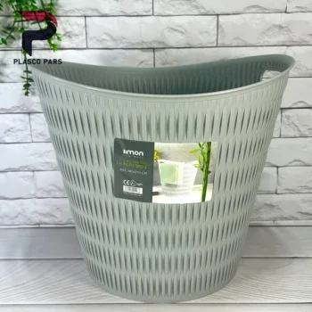 سبد رخت گرد بامبو لیمون