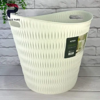 سبد رخت گرد بامبو لیمون - Image 7