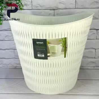 سبد رخت گرد بامبو لیمون - Image 6